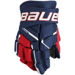 Bauer Supreme M5 Pro Gloves - JUNIOR 10 Bauer Supreme M5 Pro Gloves - JUNIOR -Hockey Equipment Store Bauer Supreme M5 Pro Gloves Junior NavyRedWhite