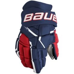 Bauer Supreme Mach Gloves - SENIOR -Hockey Equipment Store Bauer Supreme Mach Gloves NavyRedWhite