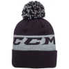 CCM Team Fleece Pom Knit Black Beanie