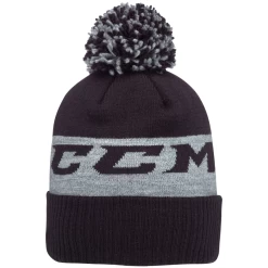 CCM Team Fleece Pom Knit Black Beanie